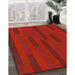 Patterned Red Rug in Family Room, pat1128yw