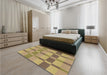 Patterned Brown Rug in a Bedroom, pat1129brn