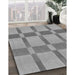 Patterned Cloud Gray Rug in Family Room, pat1129gry