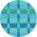 Square Machine Washable Transitional Dark Turquoise Green Rug in a Living Room, wshpat1129lblu