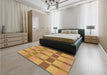 Patterned Orange Rug in a Bedroom, pat1129org