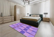 Patterned Violet Purple Rug in a Bedroom, pat1129pur