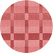 Square Patterned Fire Red Rug, pat1129rd