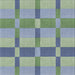 Square Patterned Green Novelty Rug, pat1129