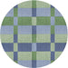 Sideview of Patterned Green Novelty Rug, pat1129