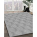 Patterned Carbon Gray Novelty Rug in Family Room, pat112