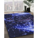 Patterned Night Blue Rug in Family Room, pat113blu