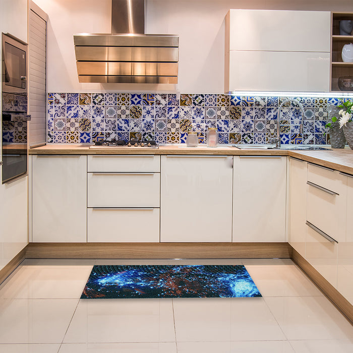 Patterned Blue Ivy Blue Rug in a Kitchen, pat113lblu