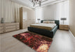 Patterned Red Rug in a Bedroom, pat113org