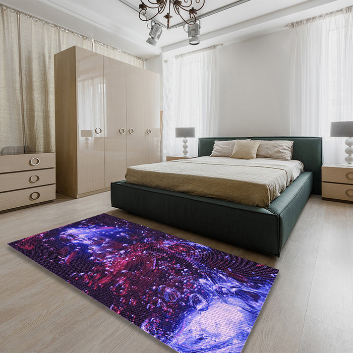 Patterned Amethyst Purple Rug in a Bedroom, pat113pur