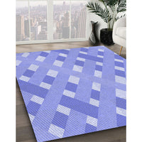 Patterned Light Slate Blue Rug, pat1130blu