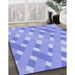 Patterned Light Slate Blue Rug in Family Room, pat1130blu