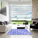 Square Patterned Light Slate Blue Rug in a Living Room, pat1130blu