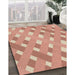 Patterned Orange Rug in Family Room, pat1130brn