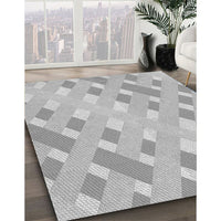 Patterned Gunmetal Gray Rug, pat1130gry