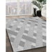 Patterned Gunmetal Gray Rug in Family Room, pat1130gry