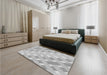 Patterned Gunmetal Gray Rug in a Bedroom, pat1130gry