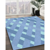 Patterned Sky Blue Rug, pat1130lblu