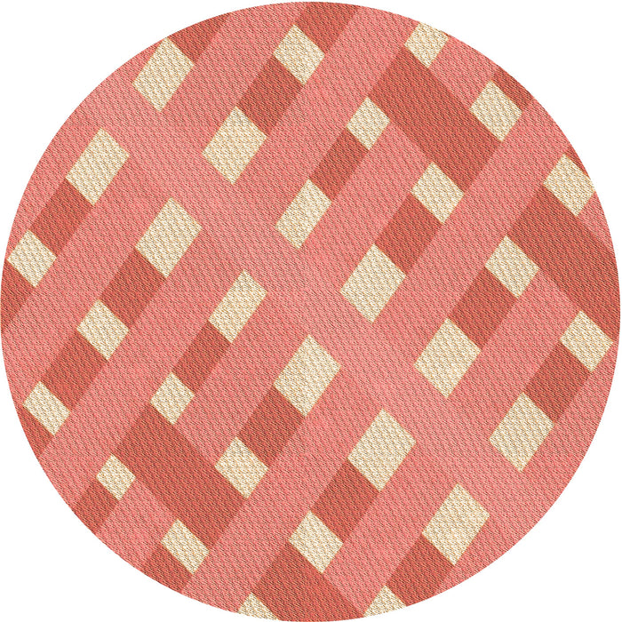 Square Patterned Light Salmon Rose Pink Rug, pat1130org