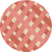 Square Patterned Light Salmon Rose Pink Rug, pat1130org