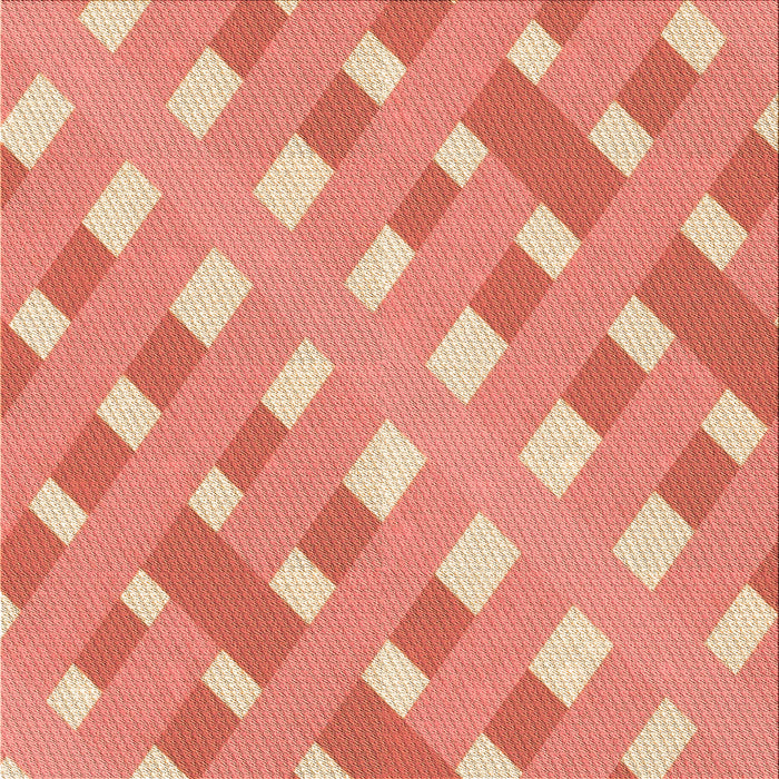 Round Patterned Light Salmon Rose Pink Rug, pat1130org