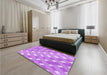 Patterned Violet Purple Rug in a Bedroom, pat1130pur