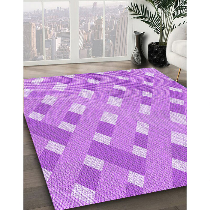 Patterned Violet Purple Rug in Family Room, pat1130pur