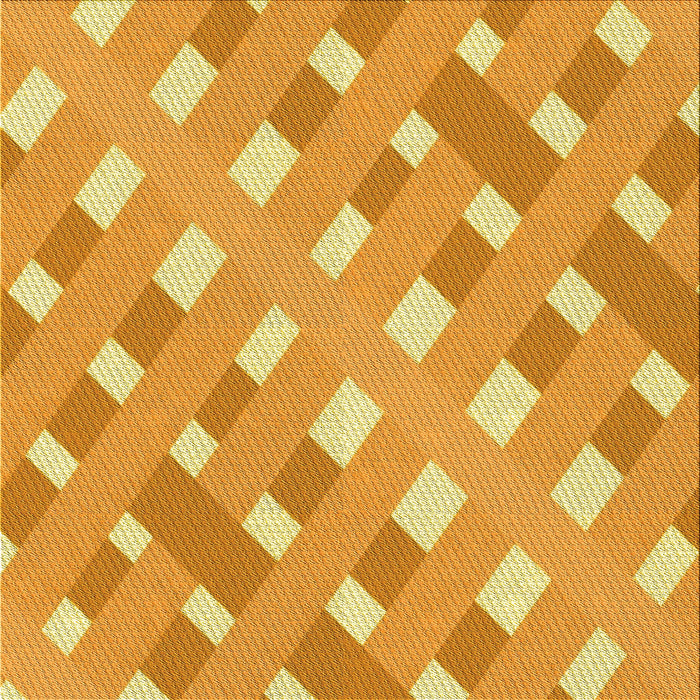 Round Patterned Neon Orange Rug, pat1130yw