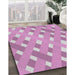 Patterned Magenta Pink Novelty Rug in Family Room, pat1130