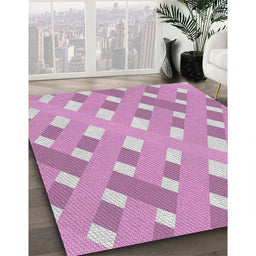 Machine Washable Transitional Magenta Pink Rug in a Family Room, wshpat1130