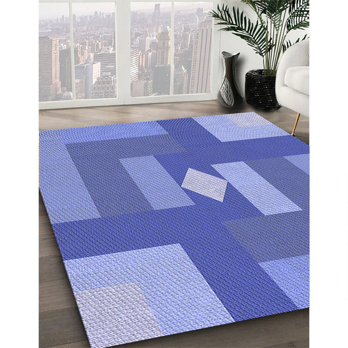 Machine Washable Transitional Denim Blue Rug in a Family Room, wshpat1131blu