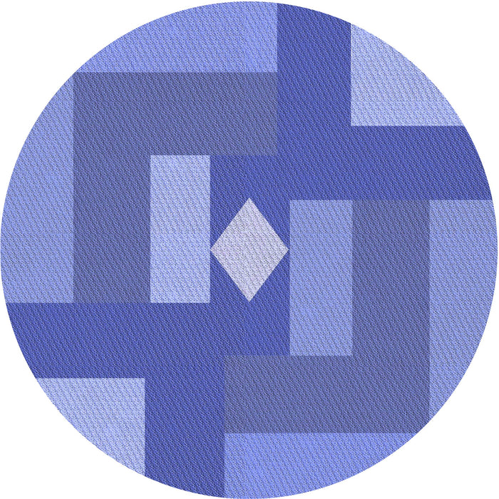 Square Patterned Denim Blue Rug, pat1131blu