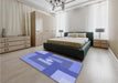 Patterned Denim Blue Rug in a Bedroom, pat1131blu