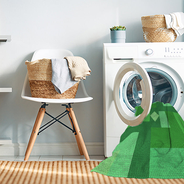 Machine Washable Transitional Neon Green Rug in a Washing Machine, wshpat1131grn