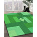 Machine Washable Transitional Neon Green Rug in a Family Room, wshpat1131grn