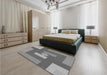 Patterned Ash Gray Rug in a Bedroom, pat1131gry