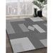 Patterned Ash Gray Rug in Family Room, pat1131gry