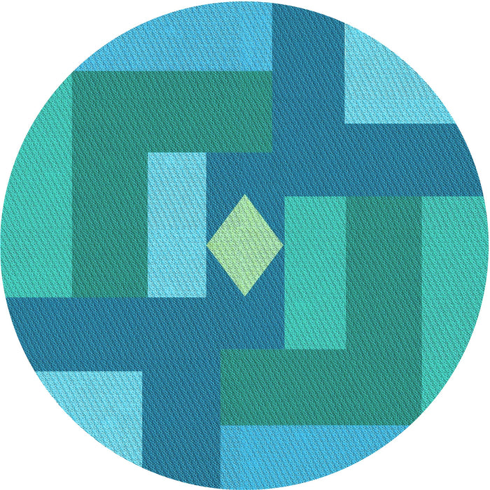 Square Patterned Bright Turquoise Blue Rug, pat1131lblu