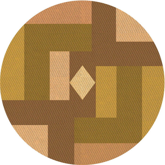 Square Patterned Yellow Rug, pat1131org