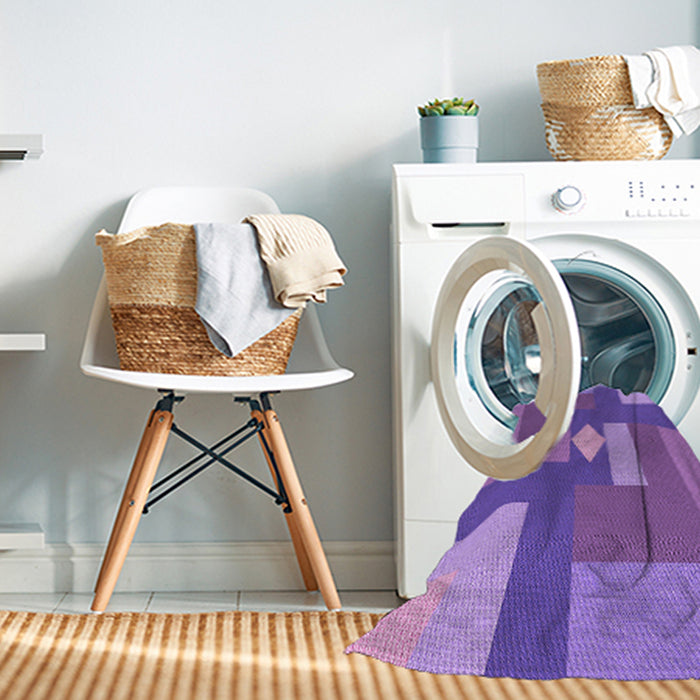 Machine Washable Transitional Purple Rug in a Washing Machine, wshpat1131pur