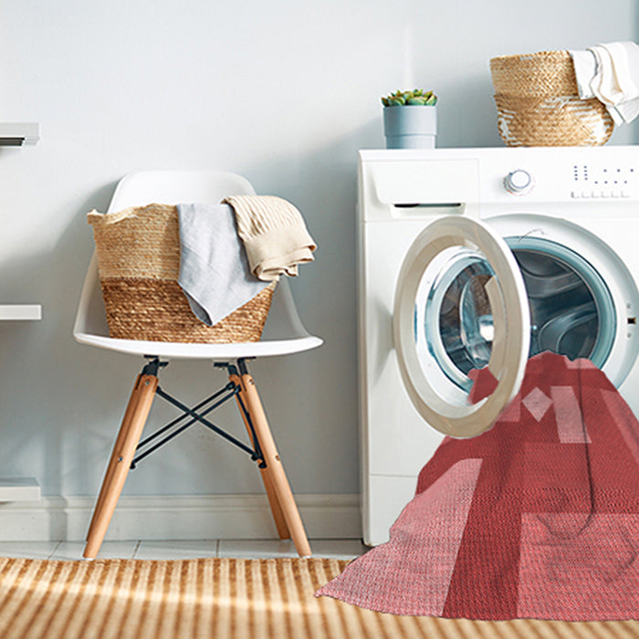 Machine Washable Transitional Red Rug in a Washing Machine, wshpat1131rd