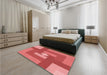 Patterned Red Rug in a Bedroom, pat1131rd