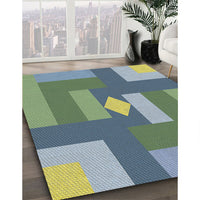 Patterned Green Novelty Rug, pat1131