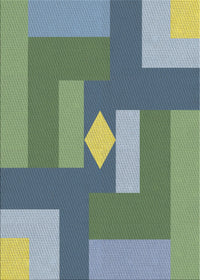 Machine Washable Transitional Green Rug, wshpat1131