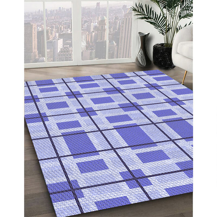 Patterned Periwinkle Purple Rug in Family Room, pat1132blu