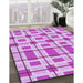 Patterned Blossom Pink Rug in Family Room, pat1132pur