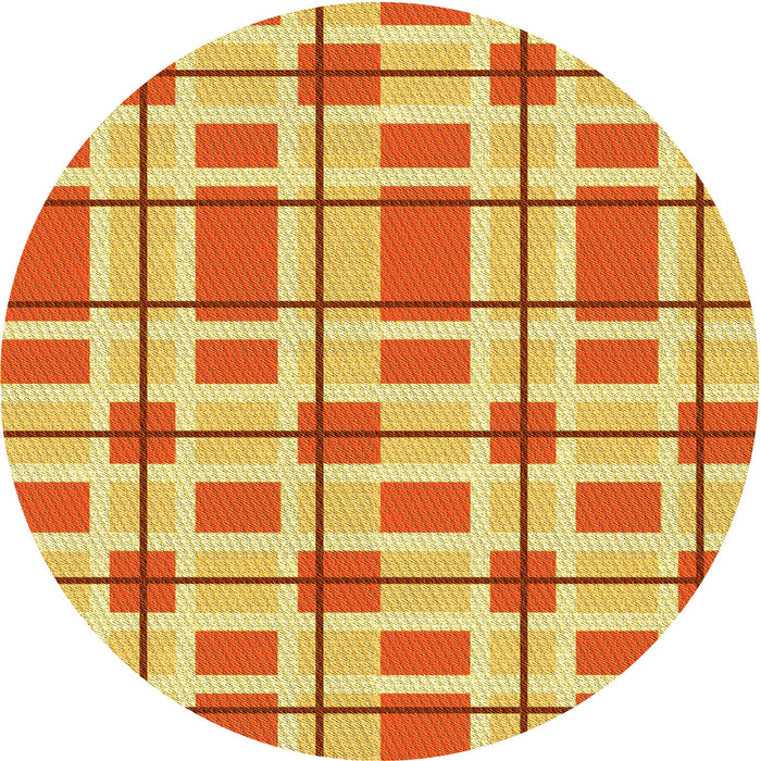 Square Patterned Orange Red Orange Rug, pat1132yw