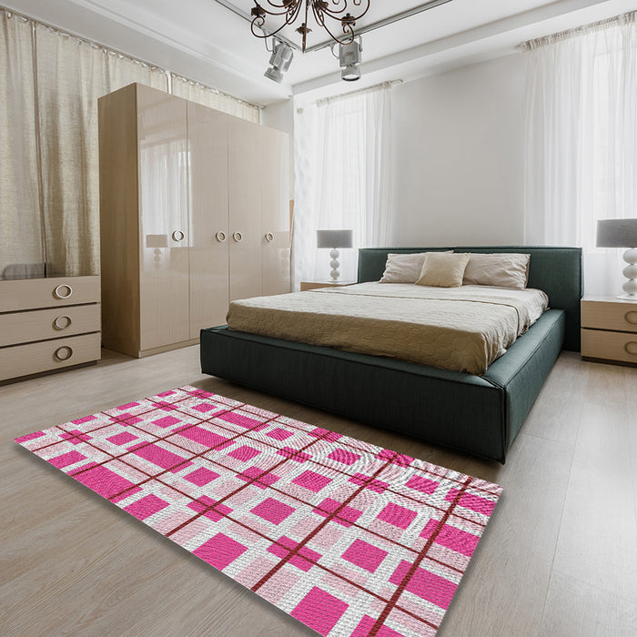 Patterned Pink Novelty Rug in a Bedroom, pat1132
