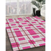 Patterned Pink Novelty Rug in Family Room, pat1132