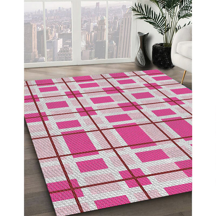 Machine Washable Transitional Pink Rug in a Family Room, wshpat1132